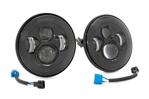 Jeep Wrangler Unlimited LED Headlights - Front - Rough Country - 7 Inch, DOT Approved, Projection - '04-'06